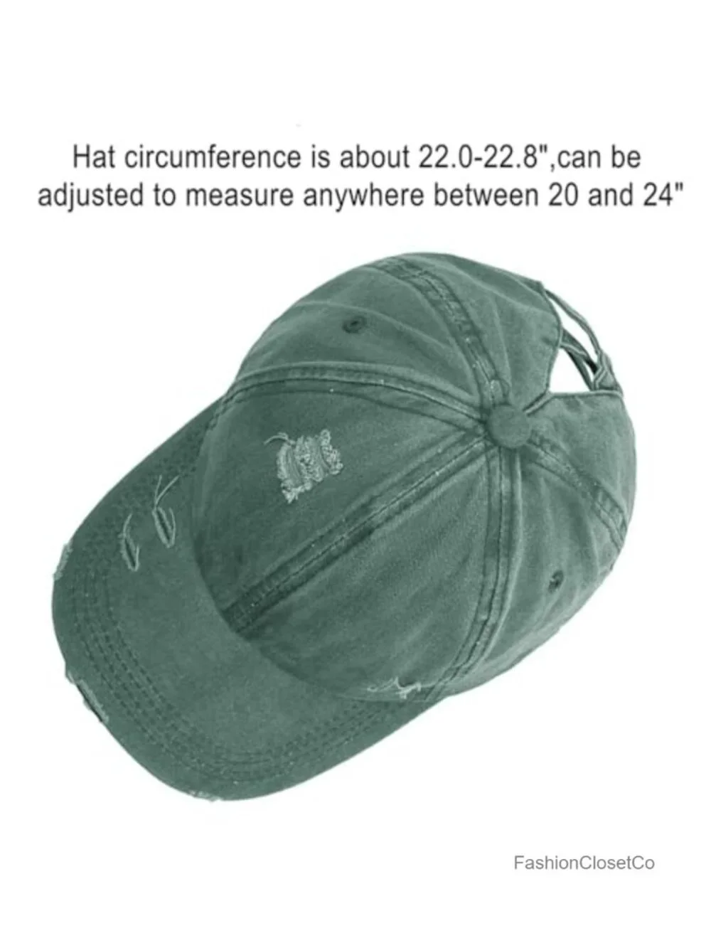 Criss Cross Ponytail Baseball Cap - Distressed Cotton Hat for Outdoor Sports